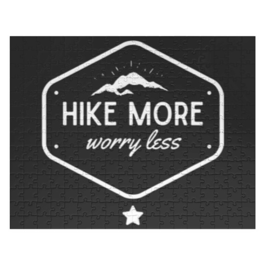 Discover Funny Vintage Hike More Worry Less - Love Hiking Jigsaw Puzzles