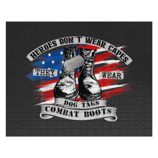 Discover Heroes Don't Wear Capes, They Wear Dog Tags Jigsaw Puzzles
