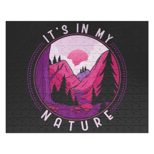 Discover Funny Hiking Mountains Meme Quote Its In My Nature Jigsaw Puzzles