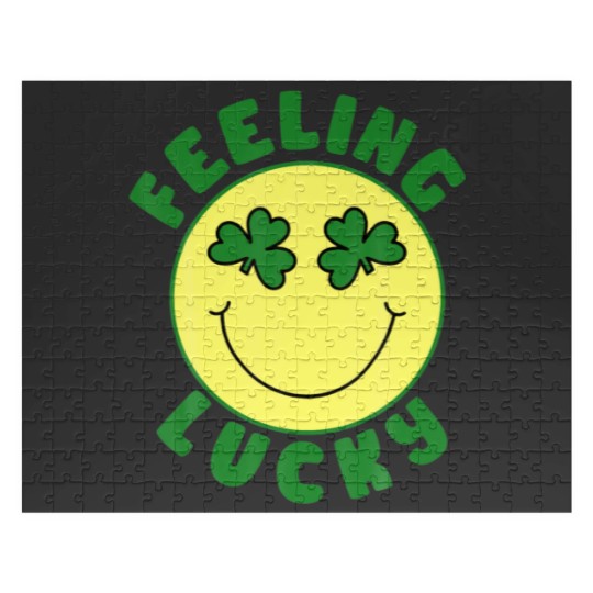 Discover St Patrick's Day I Feel Lucky Leopard Clover Graph Jigsaw Puzzles