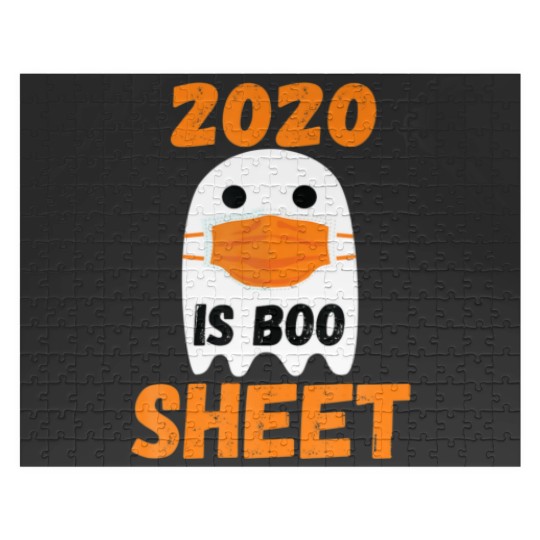 Discover 2020 Is Boo Sheet Ghost In Mask Halloween Custome Jigsaw Puzzles