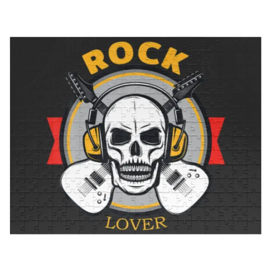Discover Rock Lover Headphone Skull Boyfriend Modern Specia Jigsaw Puzzles