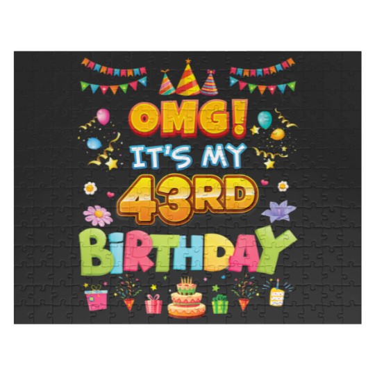 Discover OMG It's My 43Rd Birthday 43 Years Old Hat Cake Ha Jigsaw Puzzles