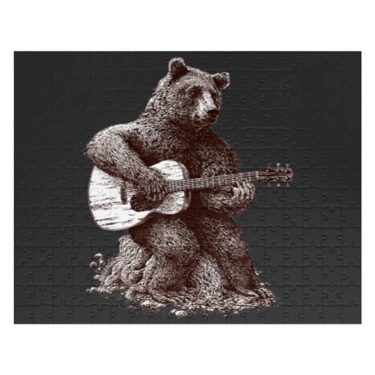 Discover Guitar Player GUITARIST Bear Funny Jigsaw Puzzles