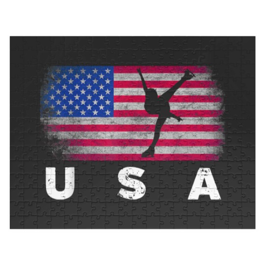 Discover American Flag Figure Skating Cute Us Skaters Jigsaw Puzzles