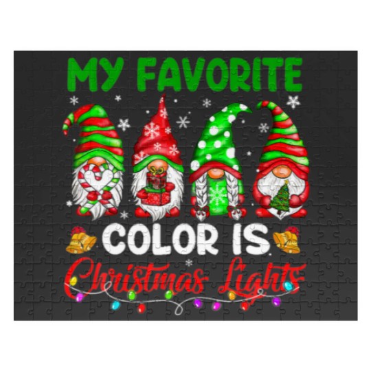 Discover Gnomes My Favorite Color Is Christmas Light Jigsaw Puzzles
