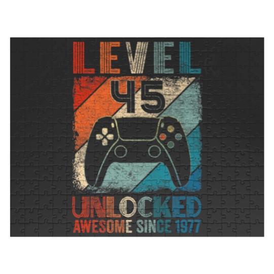 Discover Vintage Level 45 Unlocked Video Gamer Awesome Sinc Jigsaw Puzzles
