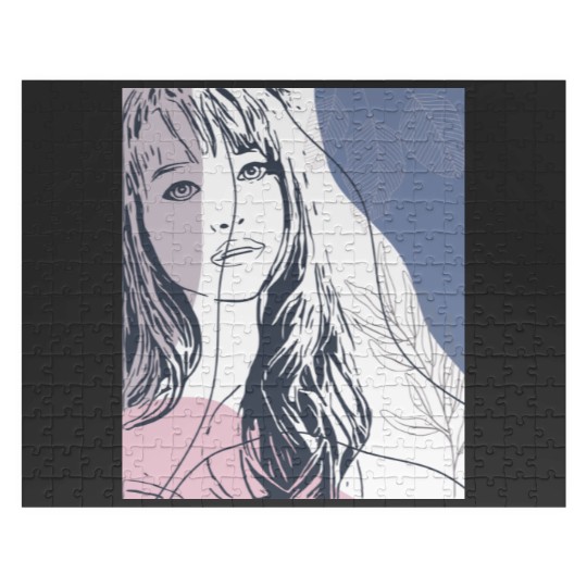 Discover Portrait sketch, tropical plants colorful shapes Jigsaw Puzzles