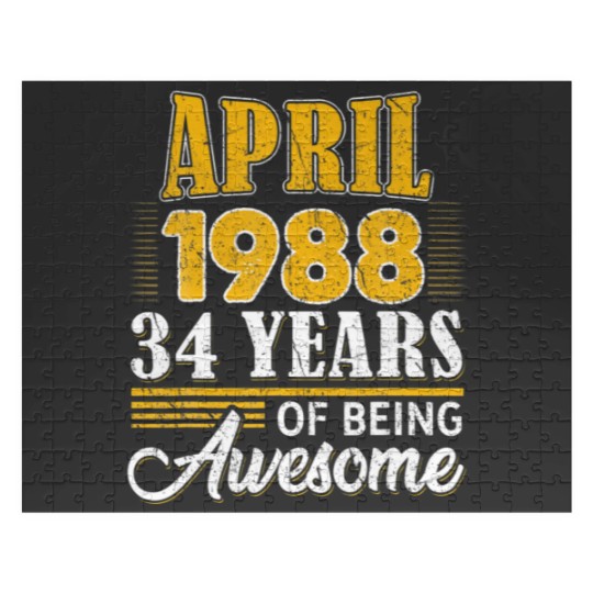 Discover 34Th Birthday Gifts 34 Year Old Awesome Since Apri Jigsaw Puzzles
