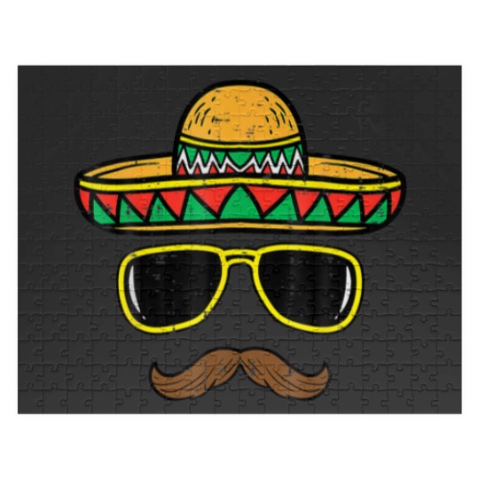 Discover Sombrero Face Cinco De Mayo Mexican Fiesta Jigsaw Puzzles