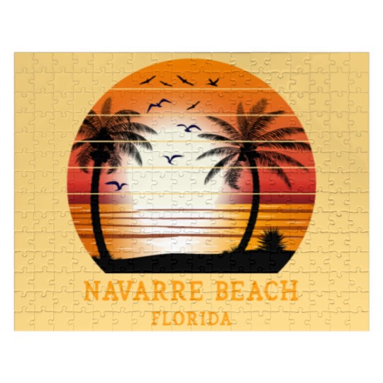 Discover Navarre Beach Florida Vintage Sunset Retro Summer Jigsaw Puzzles