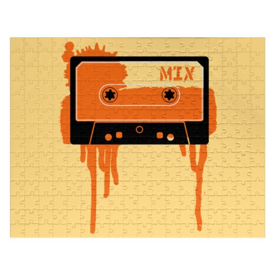 Discover Orange vintage cassette tape Jigsaw Puzzles