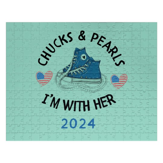 Discover Kamala Harris 2024 - Chucks and Pearls Jigsaw Puzzle