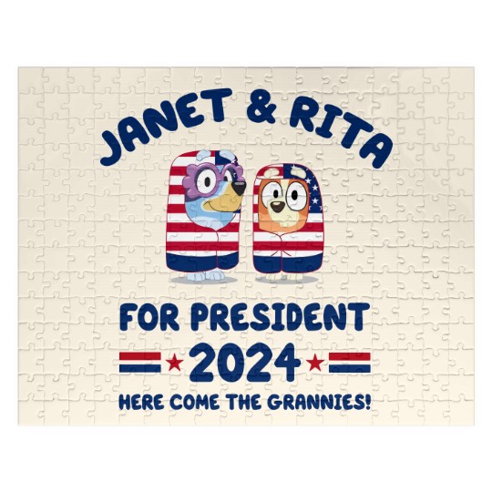 Discover Janet and Rita For President 2024 Election Jigsaw Puzzles, BlueyDad Lovers Jigsaw Puzzles