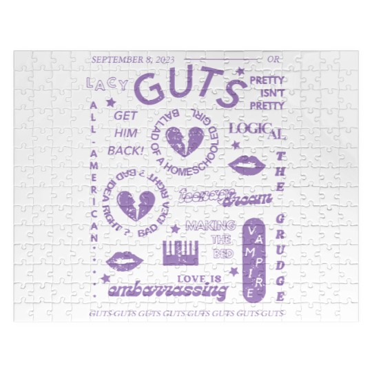 Discover Olivia Rodrigo Guts Graphic Fan Jigsaw Puzzles, Music Album Jigsaw Puzzles