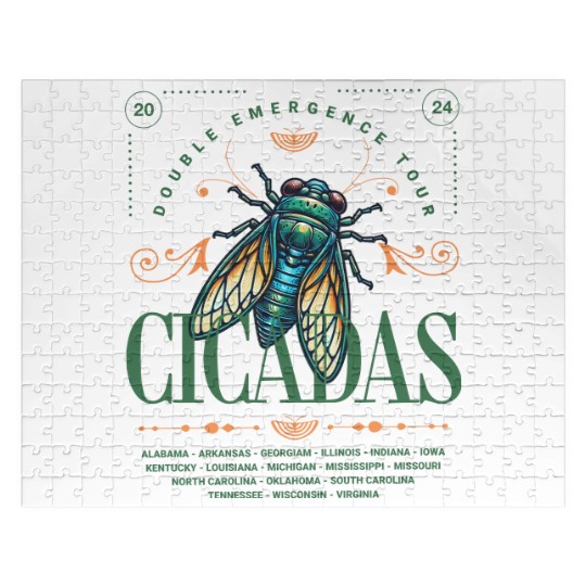 Discover Cicada 2024 Summer Tour  Jigsaw Puzzles, Funny Double Emergence Unisex Cicada Jigsaw Puzzles
