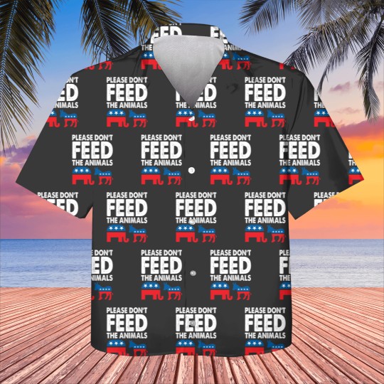 Discover Please Dont Feed The Animals USA Flag Libertarian Kids Hawaiians
