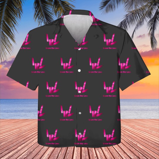 Discover Pink Galaxy Love Logo Kids Hawaiian Shirt