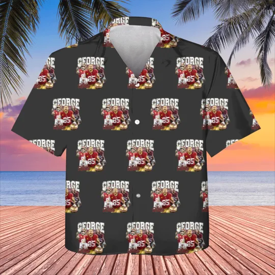 Discover Vintage 90s Graphic Style George Kittle Kids Hawaiians, San Francisco Football