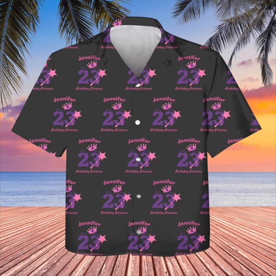 Discover Birthday Girl Custom Name Age Kids Hawaiians