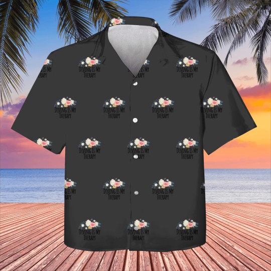 Discover Floral Flowers, Diving Is My Therapy Funny Floral Kids Hawaiians