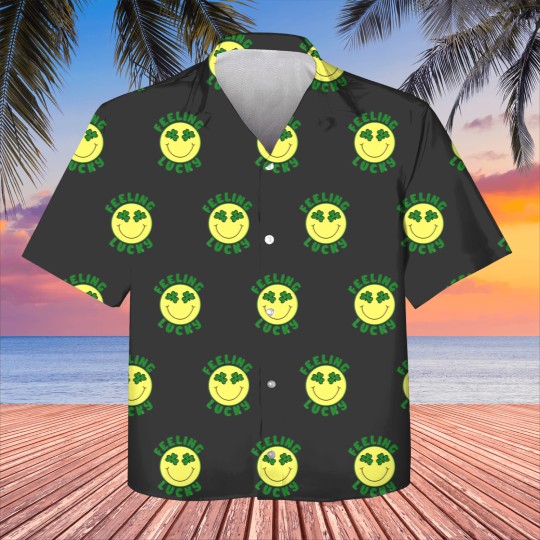 Discover St Patrick's Day I Feel Lucky Leopard Clover Graph Kids Hawaiians