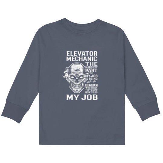 Discover Kids Long Sleeve T-Shirt for Elevator Mechanics - Perfect Gift for Children
