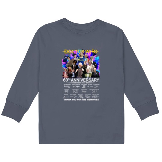 Discover Doctor Who 60th Anniversary 1963 - 2023 Signature Thank You Kids Long Sleeve T Shirts