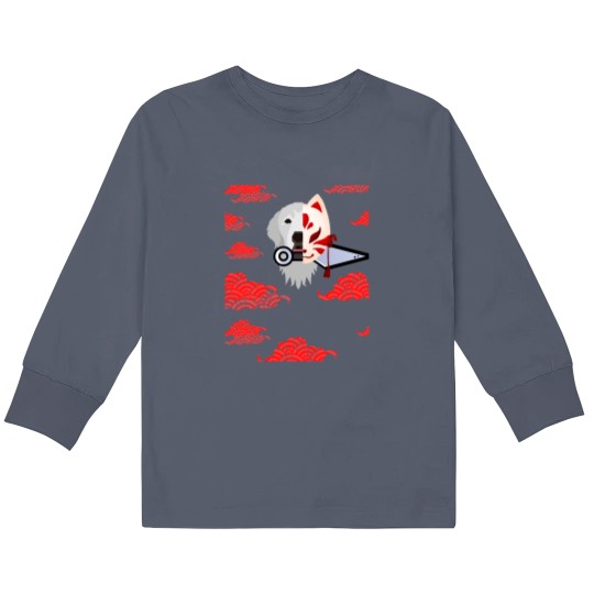 Discover Red Cloud Japanese Great Pyrenees Kitsune aniime Kids Long Sleeve T-Shirts