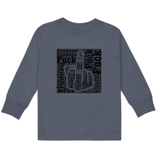 Discover Fck Trudeau Vote No - Black Text Kids Long Sleeve T Shirts