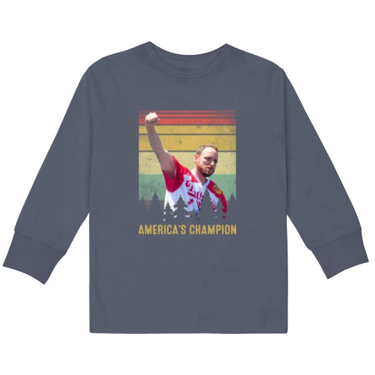 Discover Funny Joey Chestnut America Kids Long Sleeve T-Shirts