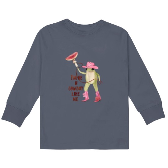 Discover You're a cowboy like me Kids Long Sleeve T Shirts, Cowboy Frog Meme
