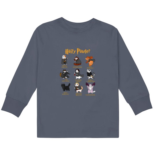 Discover Vintage Funny Hairy Pawter Kids Long Sleeve T Shirts - Kids Long Sleeve T Shirts For Cat Lovers