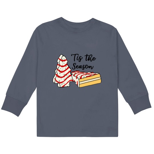 Discover Embroidered Christmas Tree Cake Kids Long Sleeve T-Shirts