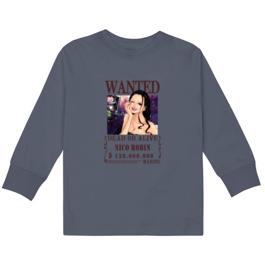Discover Nico Robin Wanted One Piece Anime Kids Long Sleeve T Shirts