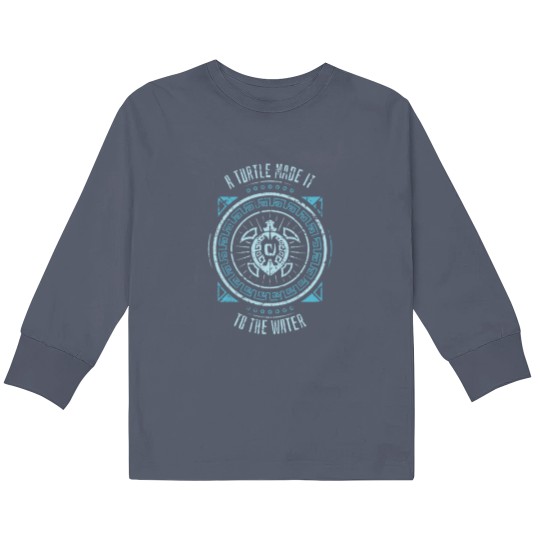 Discover WoW A Turtle Made It To The Water - Wow Turtle - Kids Long Sleeve T Shirts