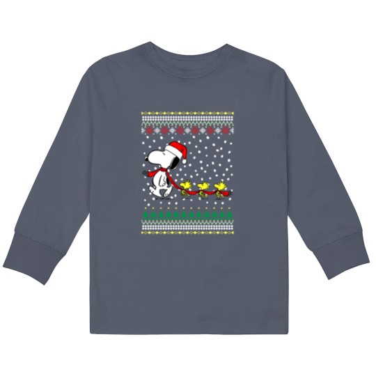 Discover Snoopy And Woodstock Christmas Kids Long Sleeve T Shirts, Snoopy Kids Long Sleeve T Shirts