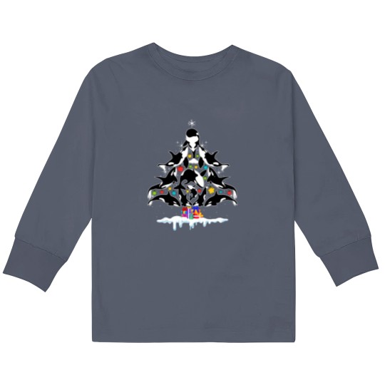 Discover Orca Whale Christmas Tree Merry Christmas Decoration Kids Long Sleeve T Shirts