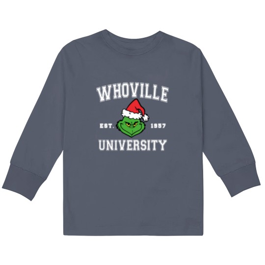 Discover Christmas Whoville University Est. 1957 Kids Long Sleeve T-Shirt - Holiday Gift