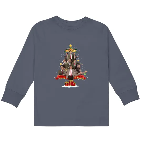 Discover Mr Bean Christmas Tree Kids Long Sleeve T Shirts