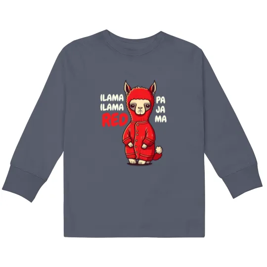 Discover Lama Llama Llama Red Pajama Touch of Alpaca Boys Girls Kids Long Sleeve T Shirts