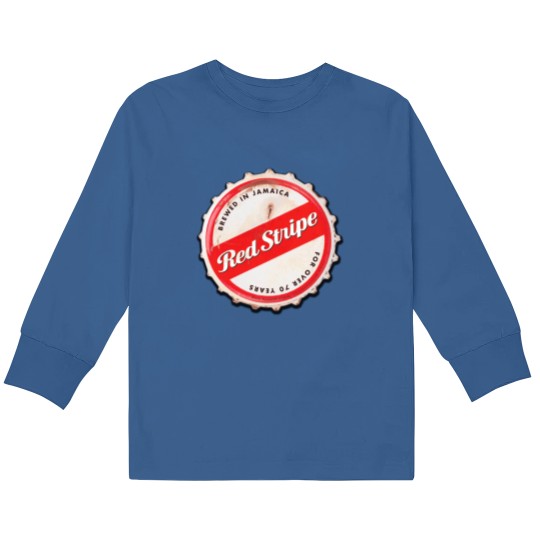 Discover Red Stripe Bottle Cap Kids Long Sleeve T Shirts
