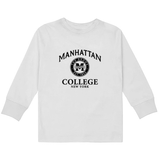 Discover Manhattan College  Circle Logo Kids Long Sleeve T Shirts