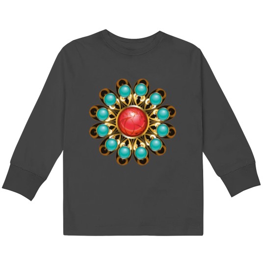 Discover Flower Mandala Jewelry Kids Long Sleeve T-Shirts