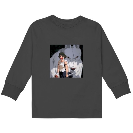 Discover Princess Mononoke draw wlf Kids Long Sleeve T-Shirts