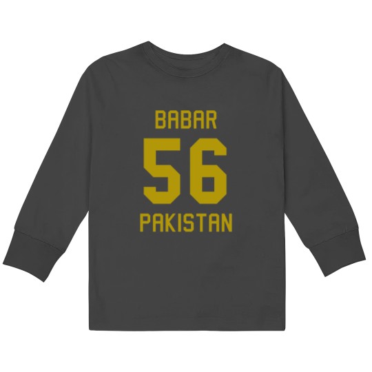 Discover Babar Azam 56 Pakistan Cricket Jersey Kids Long Sleeve T-Shirts