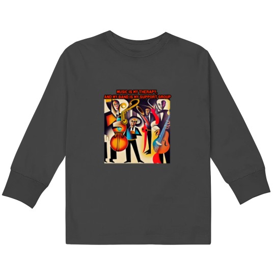 Discover Music Therapy Band Support Group Kids Long Sleeve T-Shirt