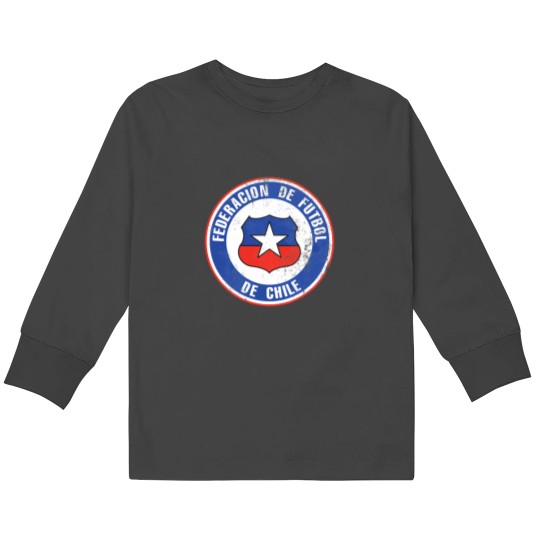 Discover Chile Soccer Flag Team Support Gift Kids Long Sleeve T-Shirts