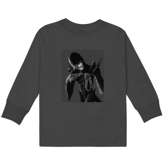 Discover ATLien (MONO) Graphic Kids Long Sleeve T-Shirts