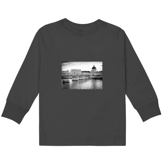 Discover The Iconic Pont des Arts or Passerelle des Arts is a pedestrian bridge in Paris Kids Long Sleeve T-Shirts